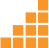 Orange squares in the shape of a half pyramid
